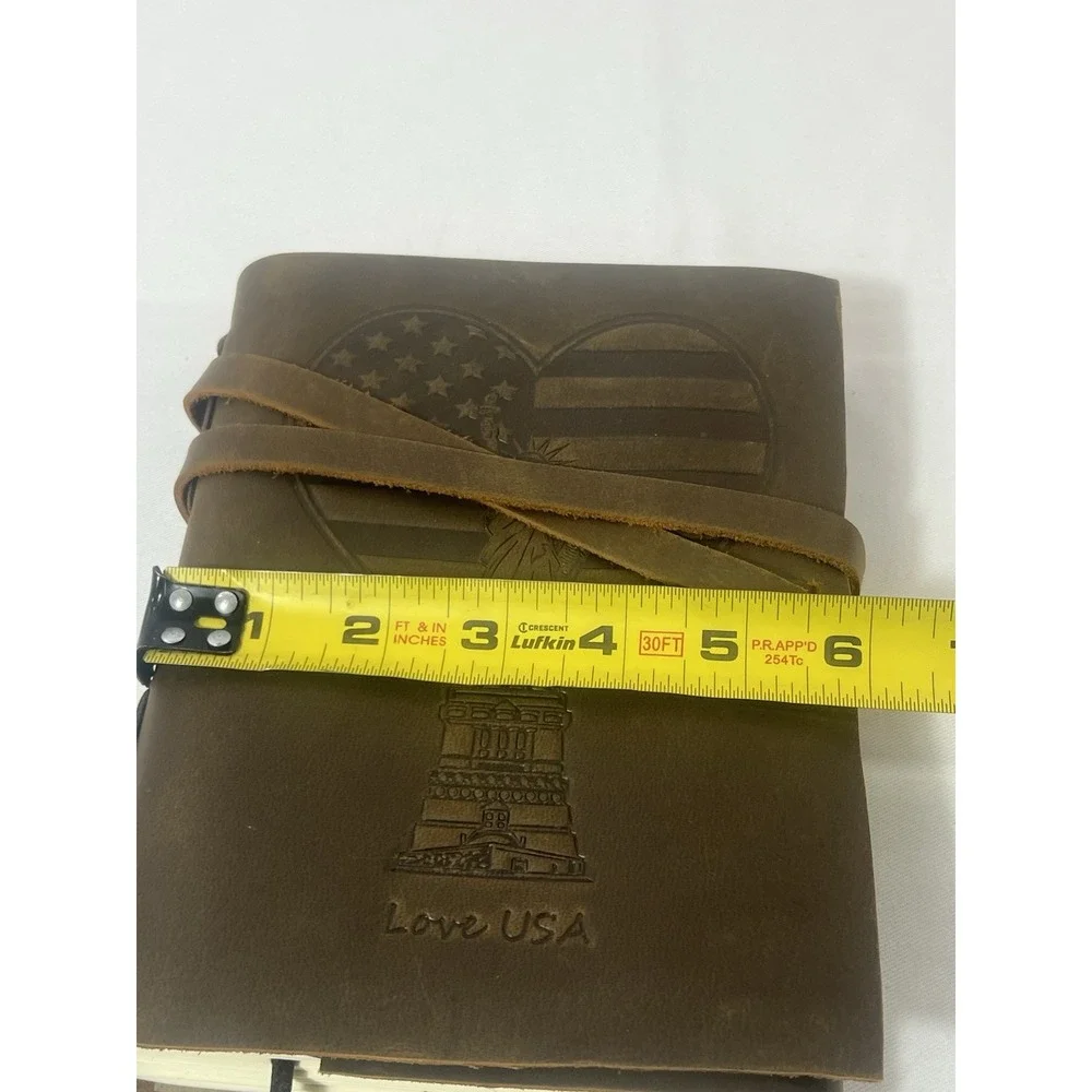 leather Bound Journal For Men And Womes, Handmade Patriotic‎ With LOVE USA